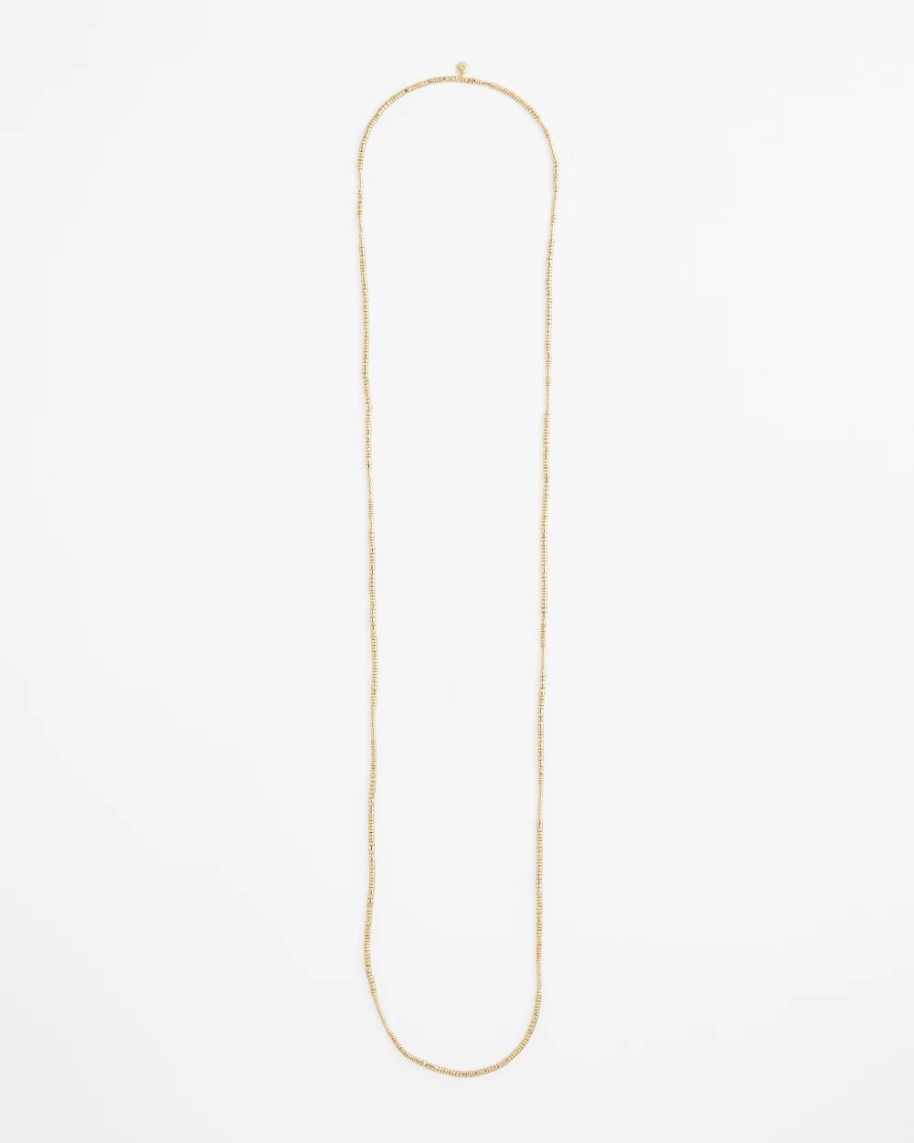Chico's Long Goldtone Seed Bead Necklace GOLD