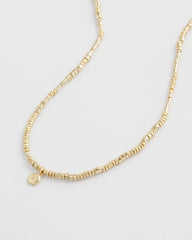 Chico's Long Goldtone Seed Bead Necklace GOLD
