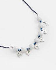 Chico's Convertible White Stone Necklace BLUE AND WHITE