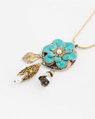 Chico's Adjustable Flower Charm Pendant Necklace MULTI