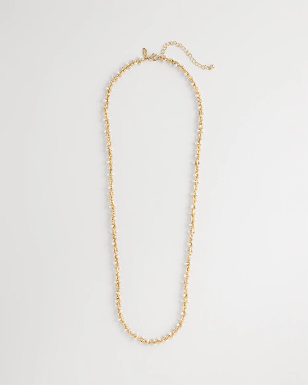 Chico's Faux Pearl Single-Strand Link Chain Necklace PEARL