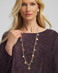 Chico's Adjustable Charm Necklace MULTI