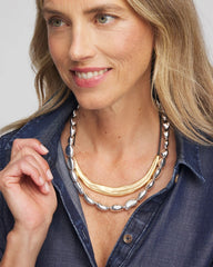 Chico's Mixed-Metal Collar Necklace MIXED METALS