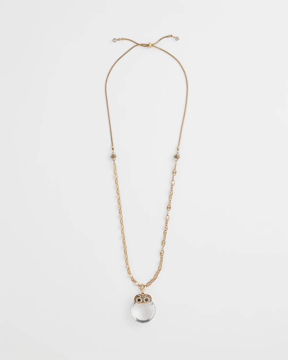 Chico's Owl Pendant Necklace GOLD