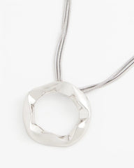 Chico's Short Circle Pendant Necklace SILVER