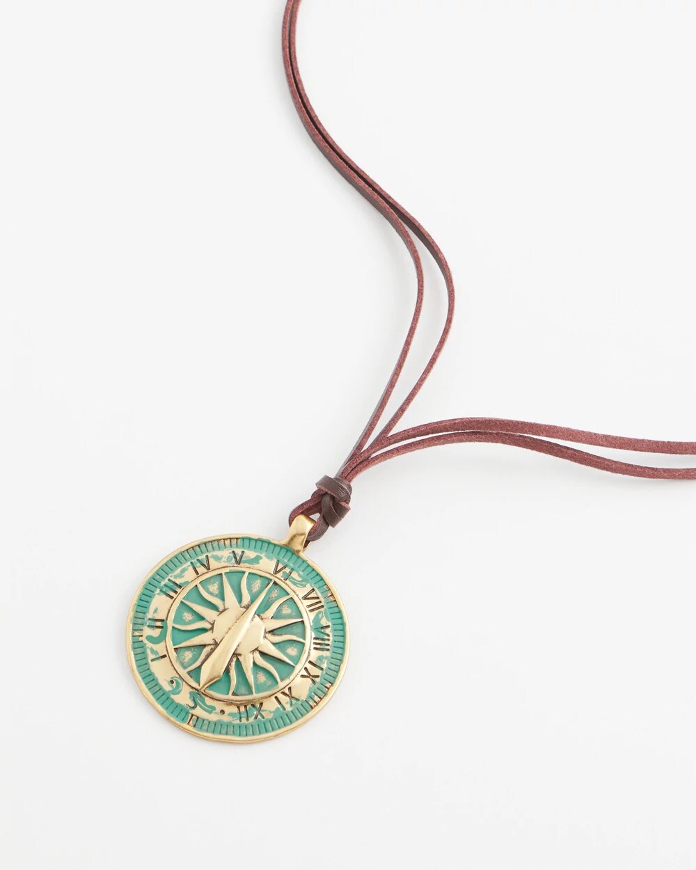 Chico's Sundial Medallion Pendant TURQUOISE