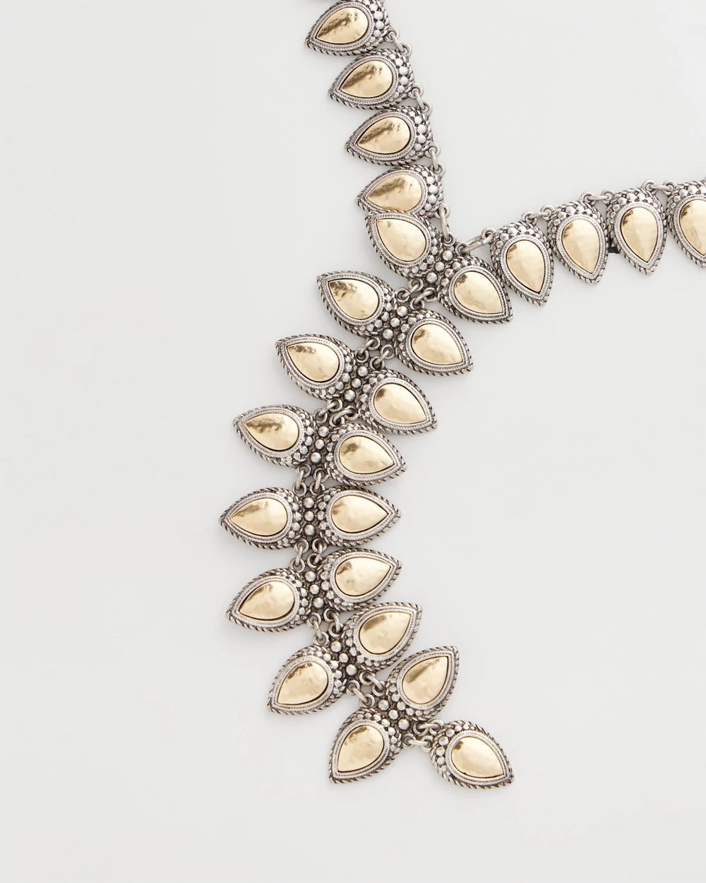 Chico's Vertical Pear Shaped Y-Drop Necklace MIXED METALS