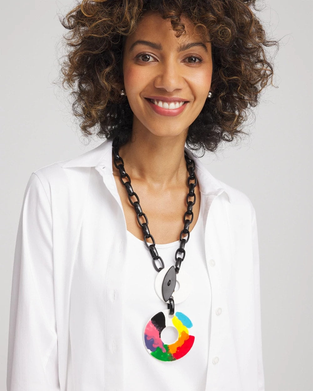 Chico's SYLCA® x Chico's Multi-Color Chain Toggle Necklace MULTI