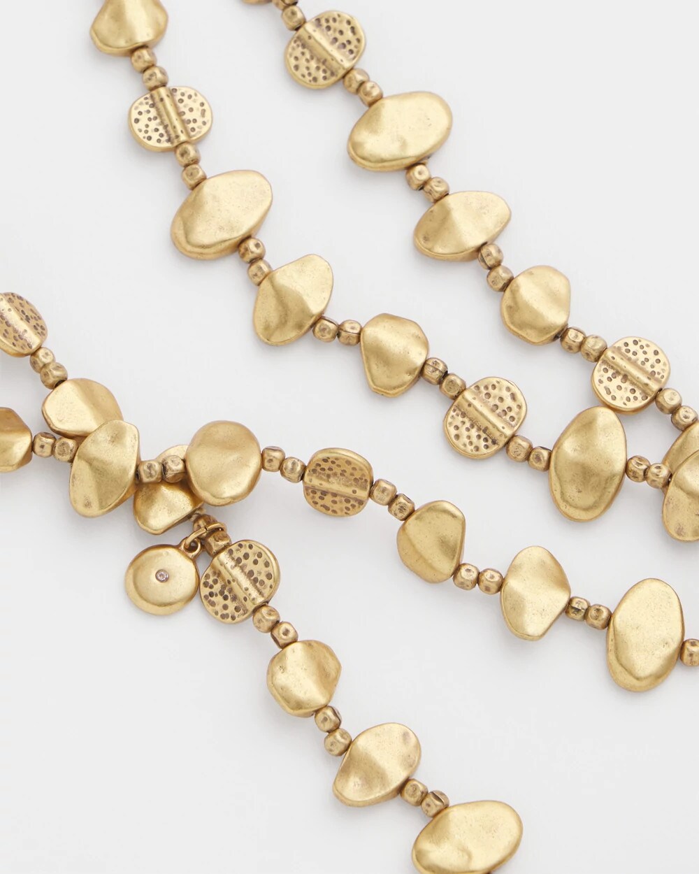 Chico's Gold Nugget Single Strand Necklace GOLD