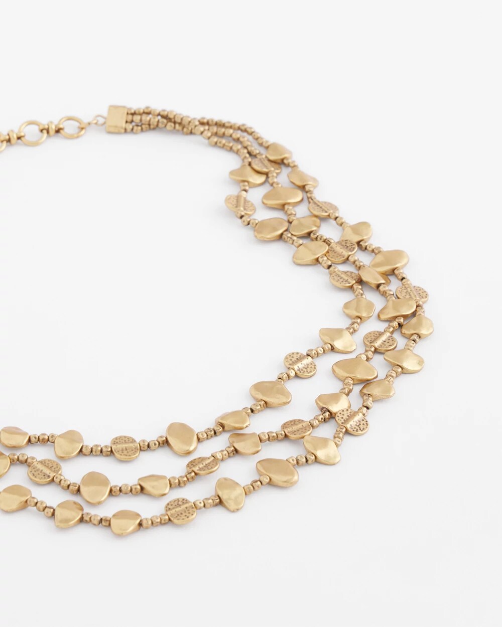 Chico's Goldtone Nugget Collar Necklace GOLD