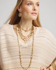 Chico's Goldtone Nugget Collar Necklace GOLD