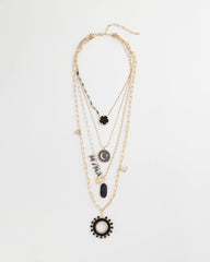 Chico's Convertible Layered Tourmaline Necklace BLACK