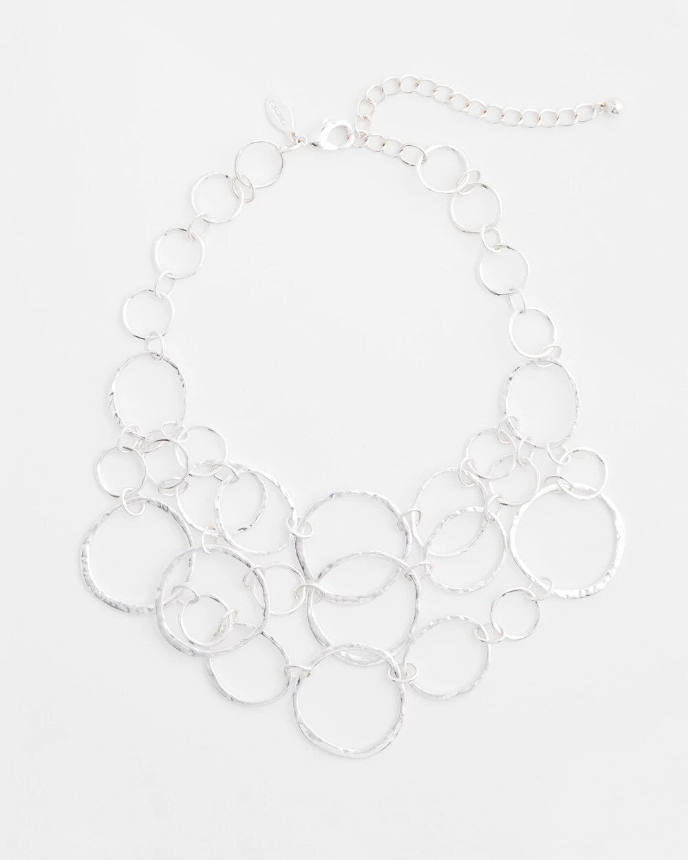 Chico's Short Silvertone Multi-Strand Link Necklace SILVER
