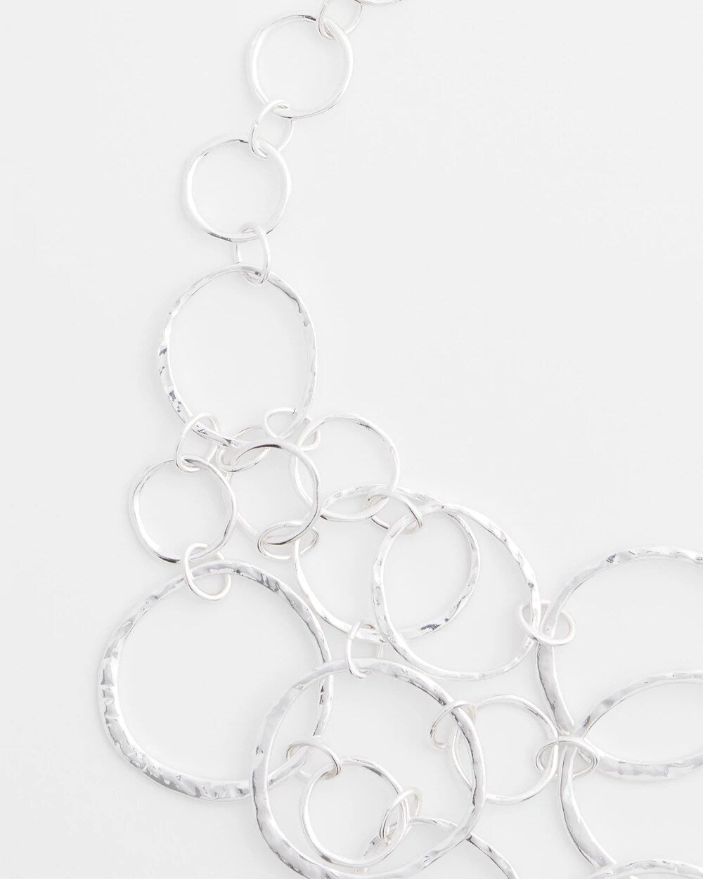 Chico's Short Silvertone Multi-Strand Link Necklace SILVER