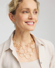 Chico's Short Goldtone Multi-Strand Link Necklace GOLD