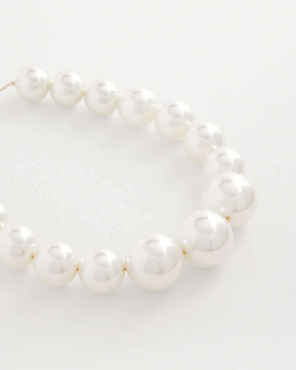 Chico's Large Pearl Collar Necklace PEARL