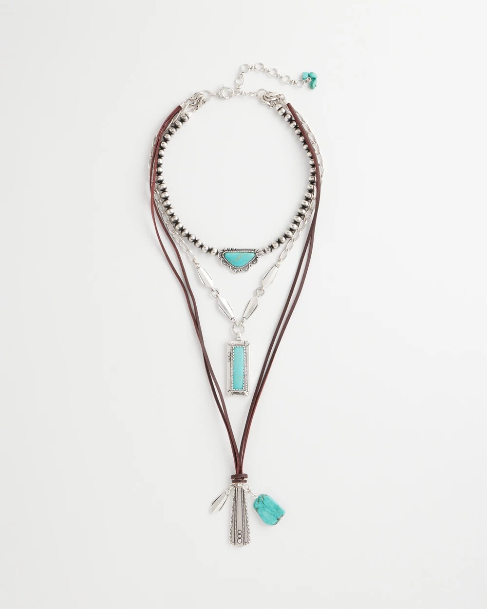 Chico's Convertible Turquoise & Charms Motif Necklace TURQUOISE