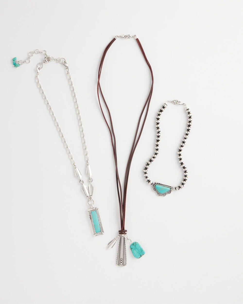 Chico's Convertible Turquoise & Charms Motif Necklace TURQUOISE