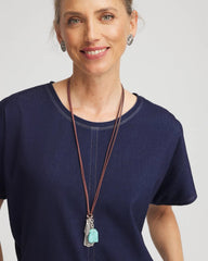 Chico's Convertible Turquoise & Charms Motif Necklace TURQUOISE