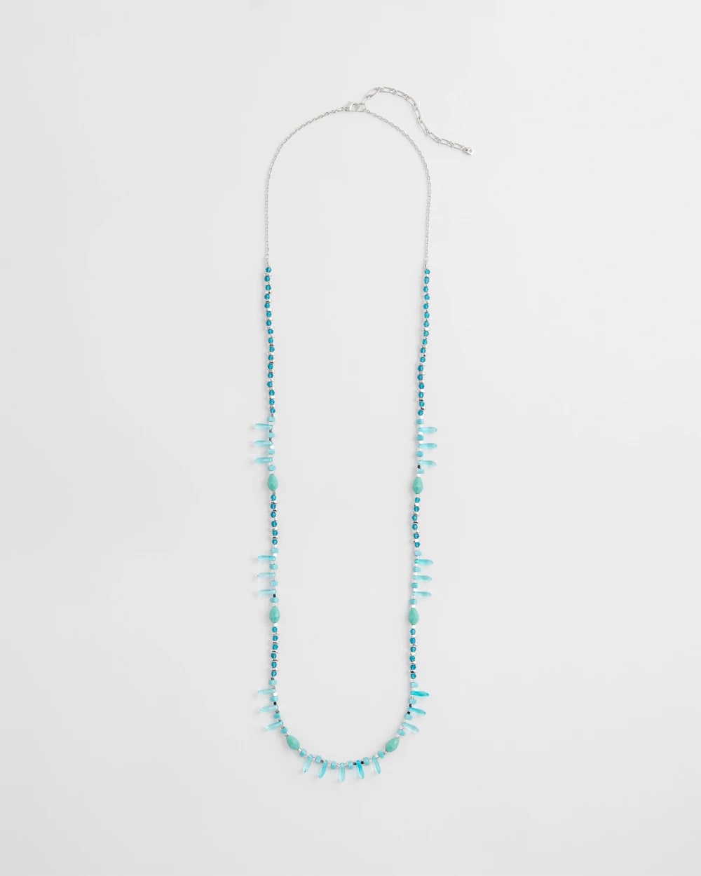 Chico's Teal Beaded Single Strand Necklace TURQUOISE