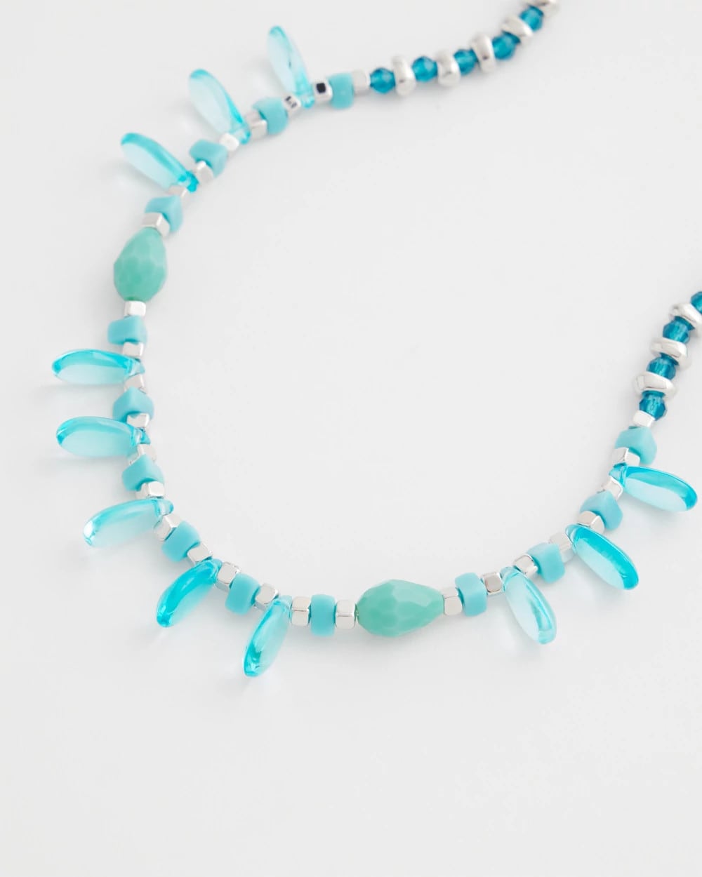 Chico's Teal Beaded Single Strand Necklace TURQUOISE