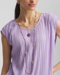 Chico's Purple Beaded Single Strand Necklace PURPLE