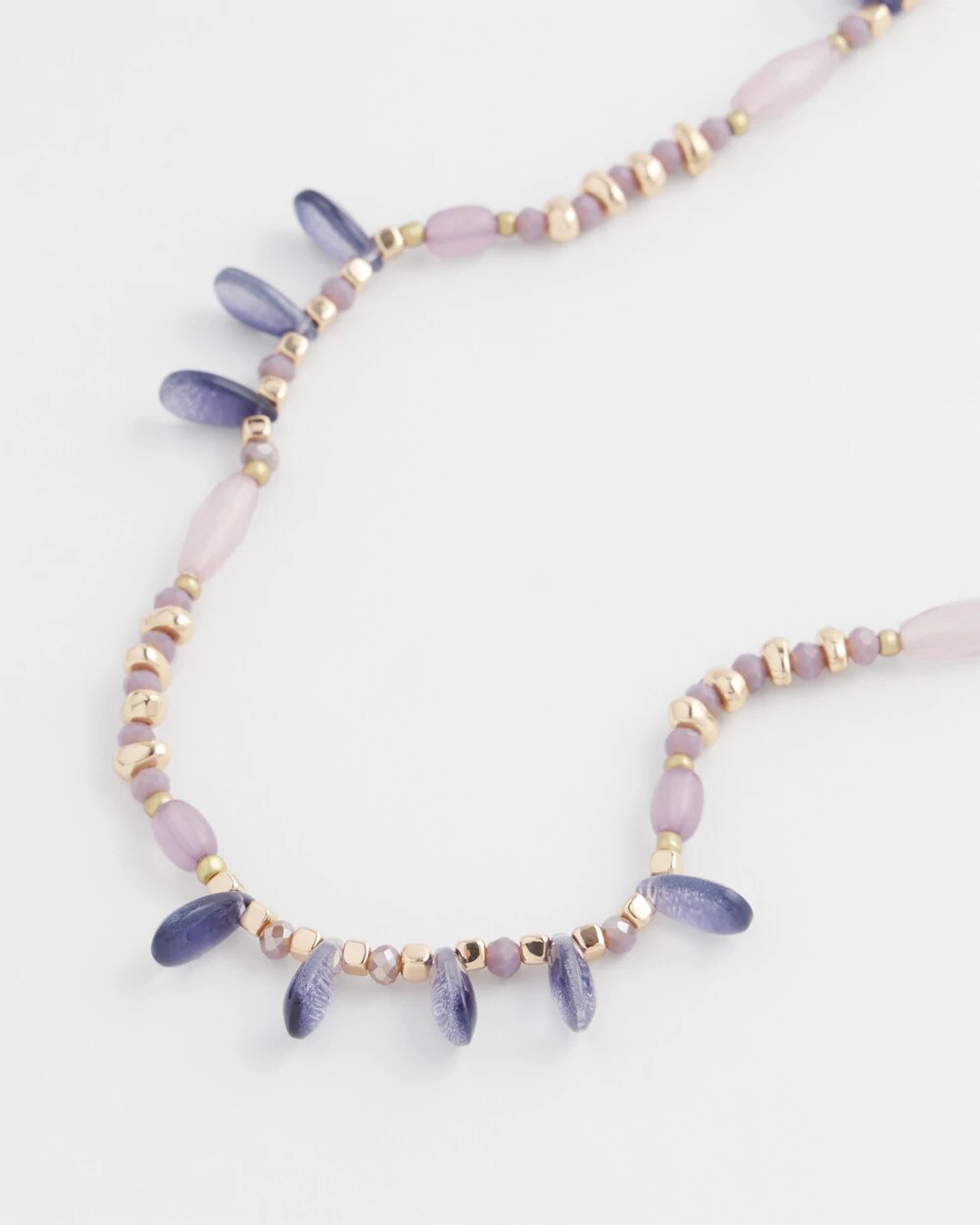 Chico's Purple Beaded Single Strand Necklace PURPLE