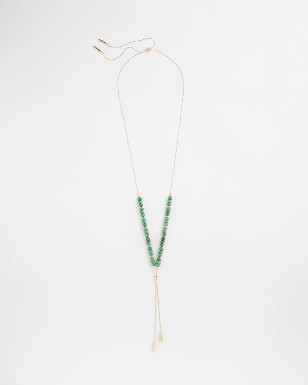 Chico's Convertible Beaded Lariat Y-Necklace GREEN