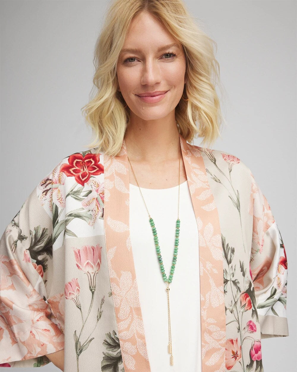 Chico's Convertible Beaded Lariat Y-Necklace GREEN