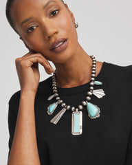 Chico's Chico's Originals Turquoise & Charms Motif Collar Necklace