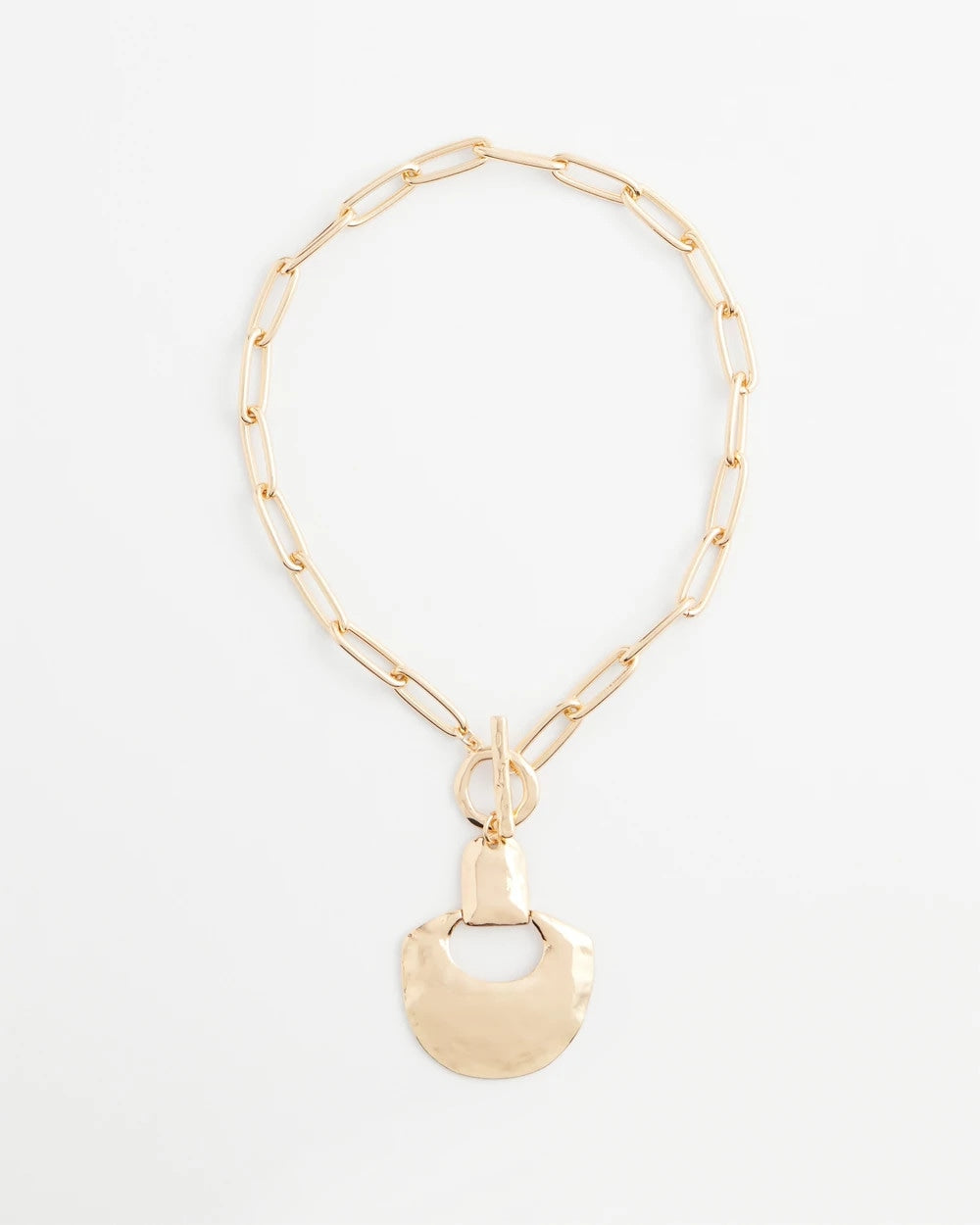Chico's Goldtone Toggle Pendant Necklace GOLD
