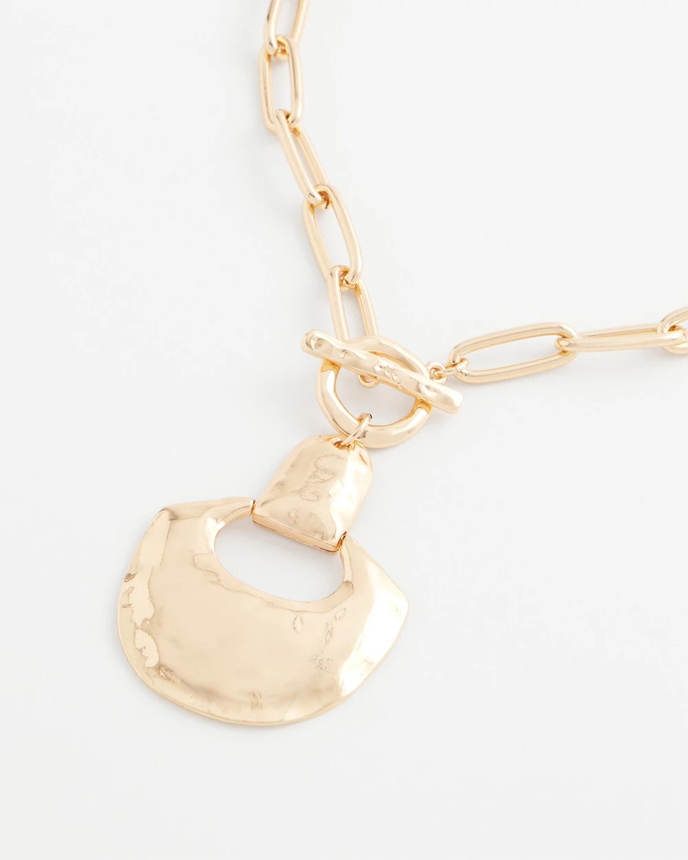 Chico's Goldtone Toggle Pendant Necklace GOLD