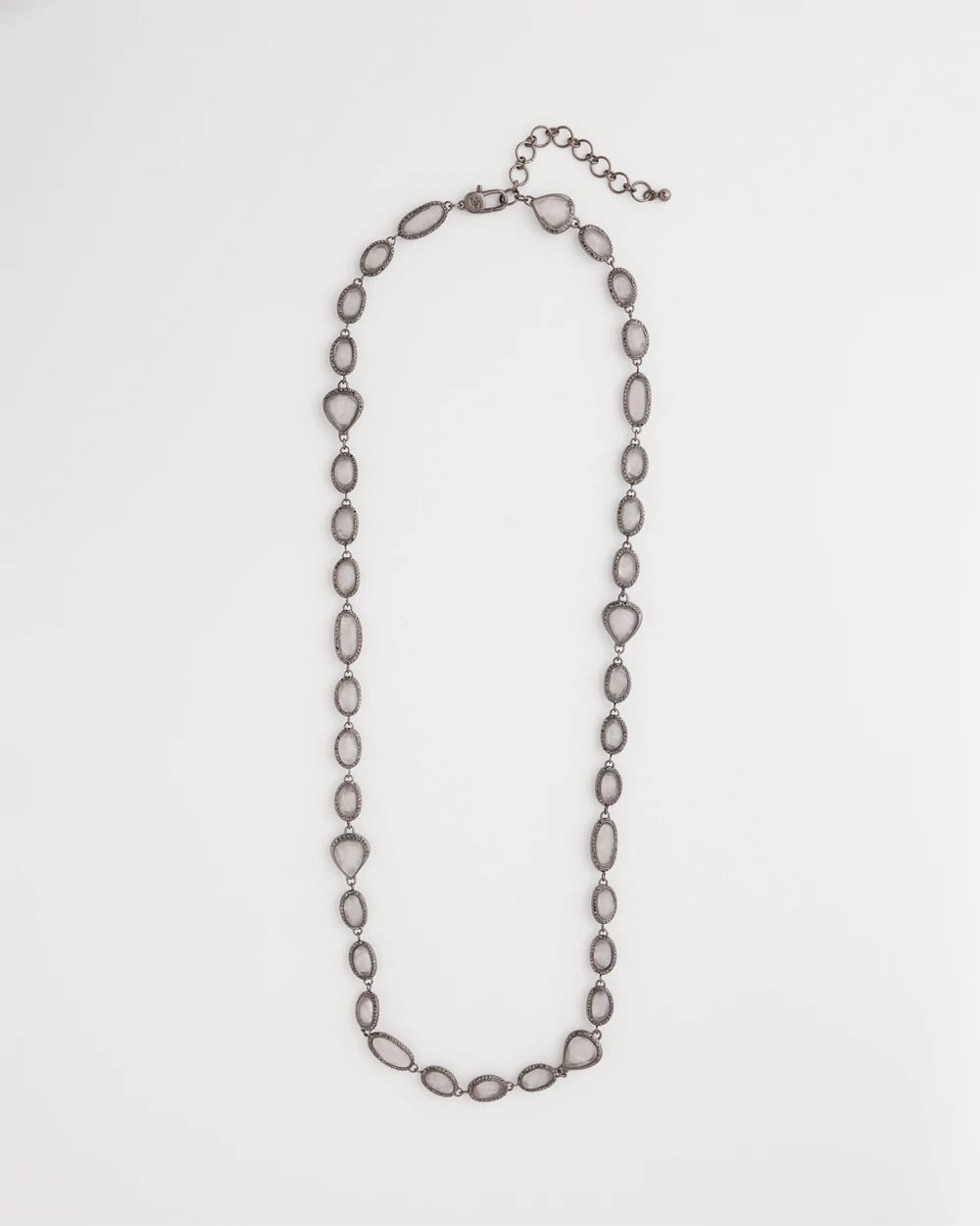 Chico's Frosted Quartz Single Strand Necklace NEUTRAL