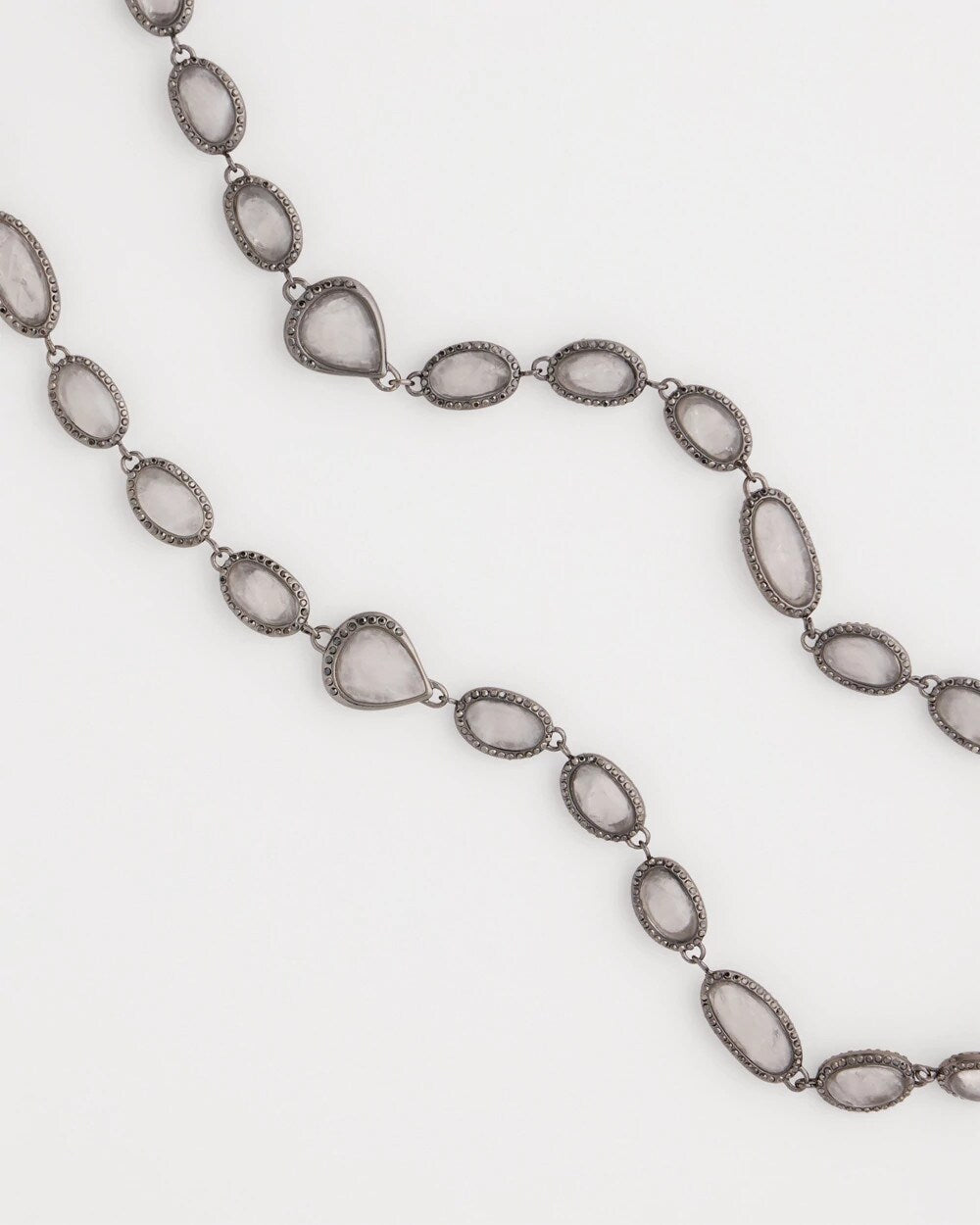 Chico's Frosted Quartz Single Strand Necklace NEUTRAL