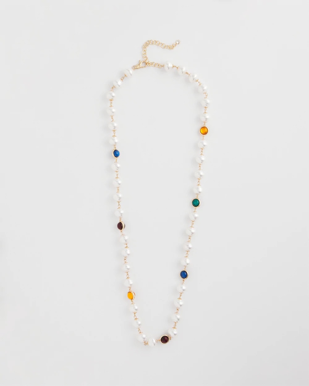 Chico's Beaded Faux Pearl Single-Strand Necklace PEARL