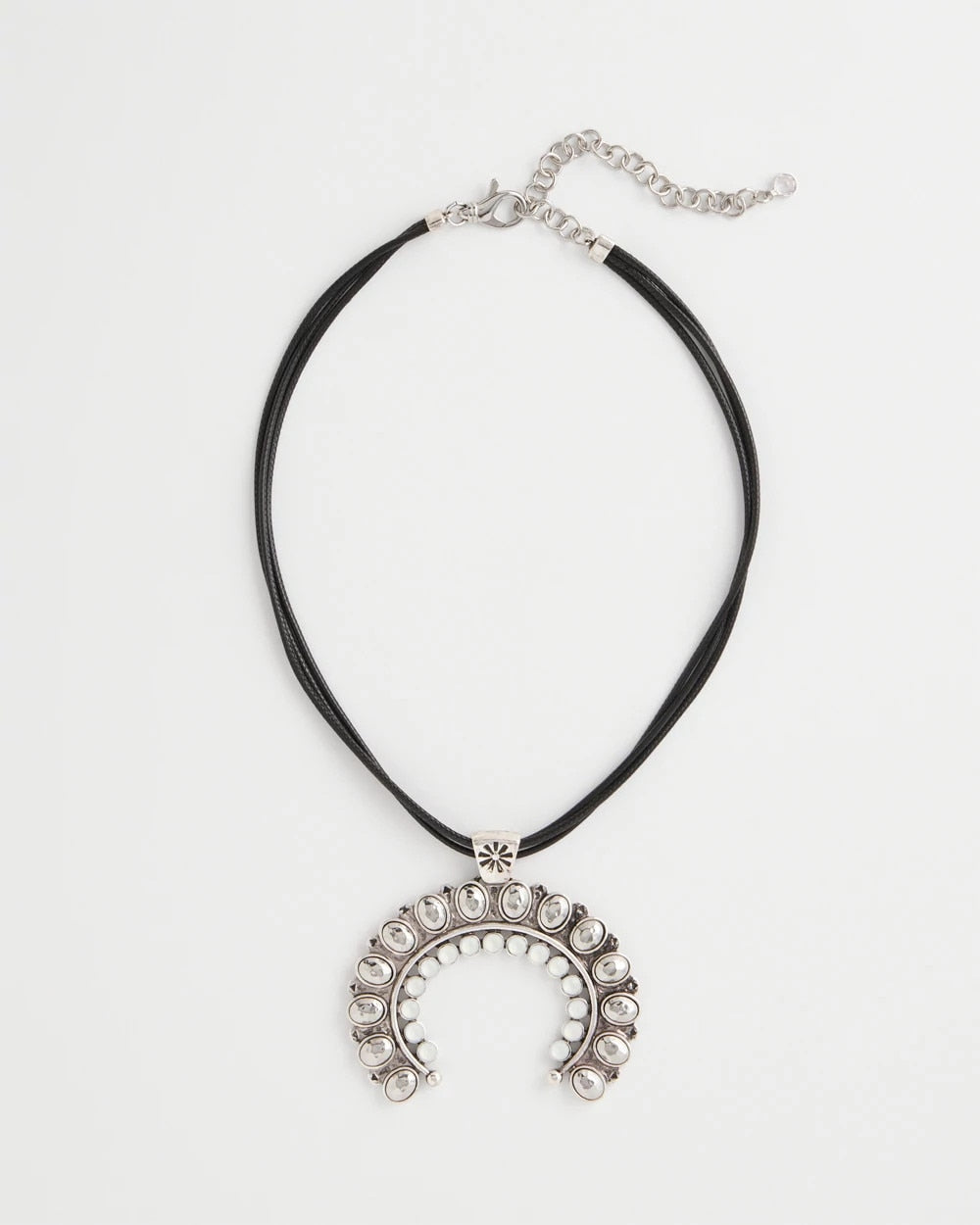 Chico's Short Horseshoe Pendant Necklace SILVER