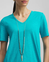 Chico's Turquoise Bead Necklace BLUE