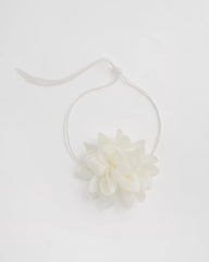Chico's White Flower Tie Choker Necklace WHITE