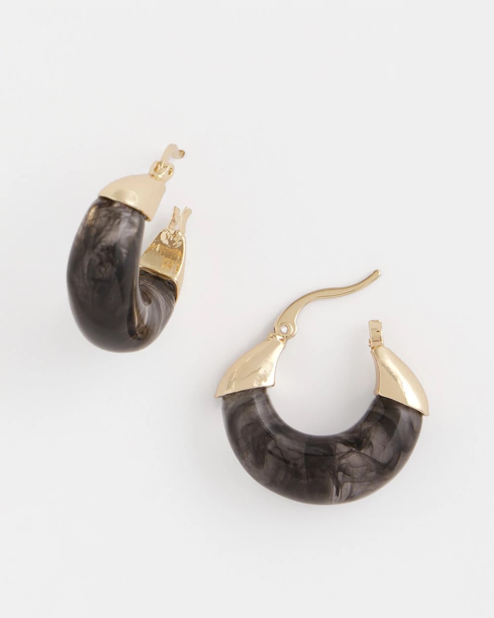 Chico's Marble Gold Hoop Earrings GOLD