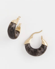 Chico's Marble Gold Hoop Earrings GOLD