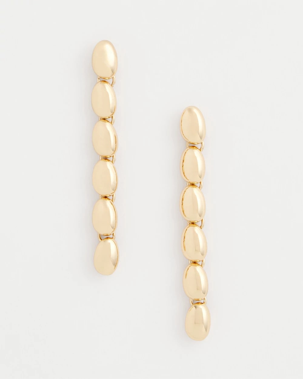 Chico's Gold Linear Beaded Earrings GOLD