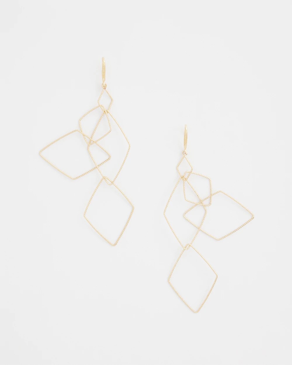 Chico's Diamond Shaped Linear Earrings GOLD