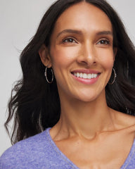 Chico's Silver Oval Hoop Earrings SILVER