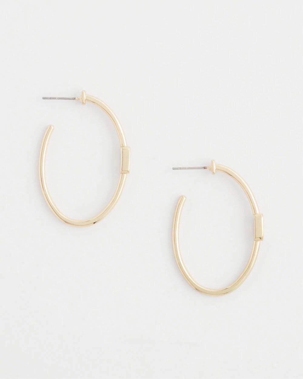 Chico's Gold Oval Hoop Earrings GOLD