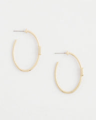 Chico's Gold Oval Hoop Earrings GOLD