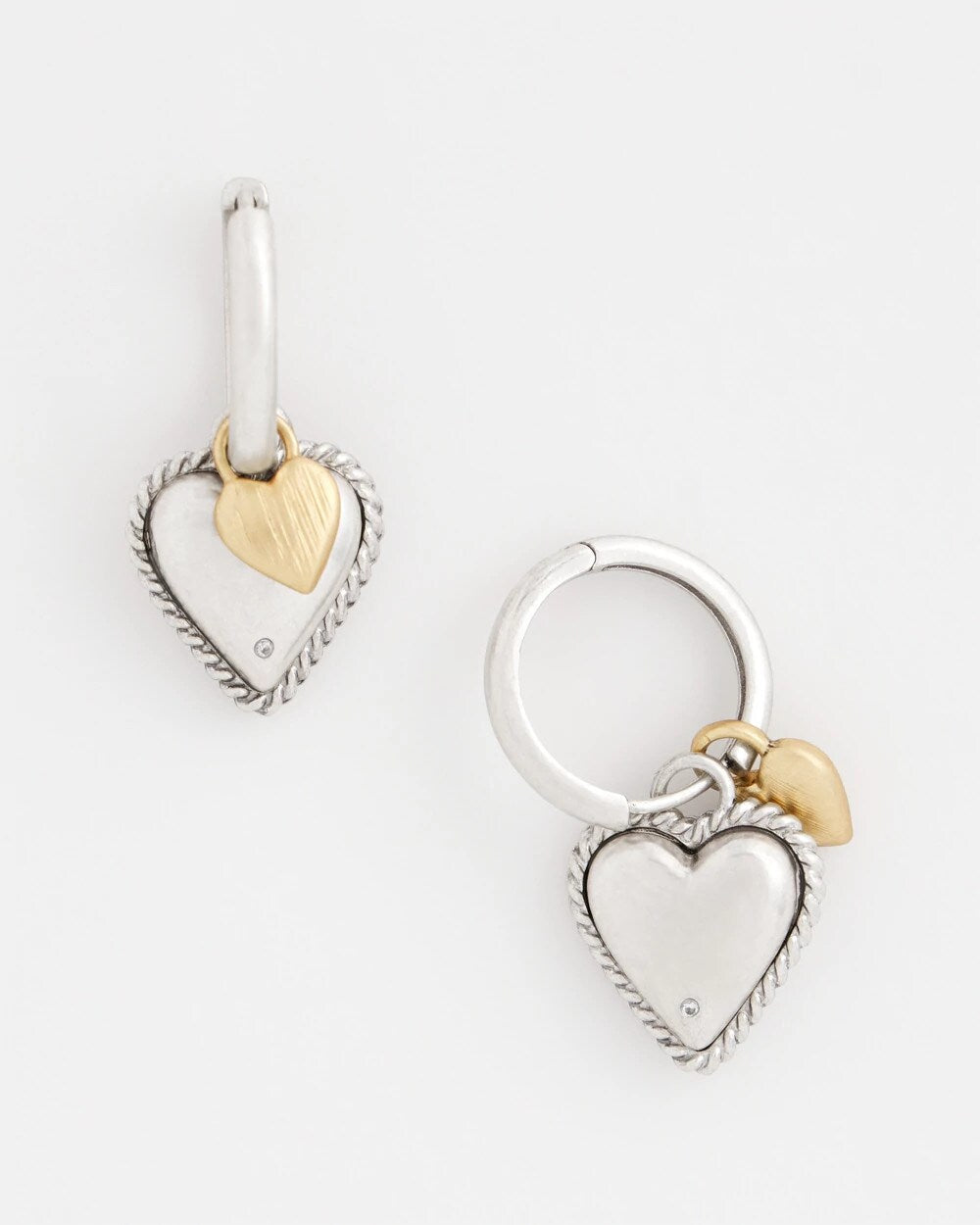 Chico's Heart Charm Earrings MIXED METALS
