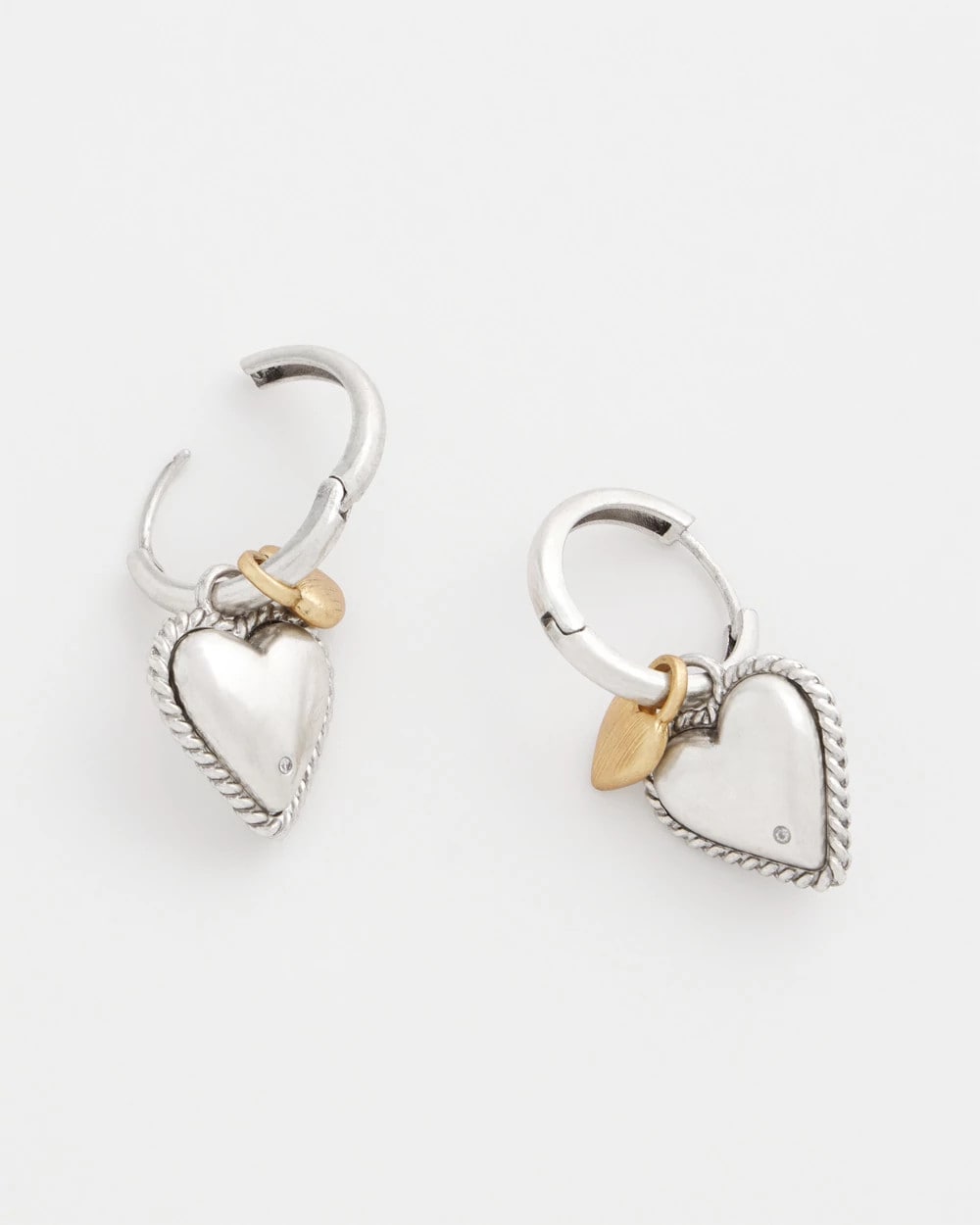 Chico's Heart Charm Earrings MIXED METALS