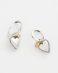 Chico's Heart Charm Earrings MIXED METALS