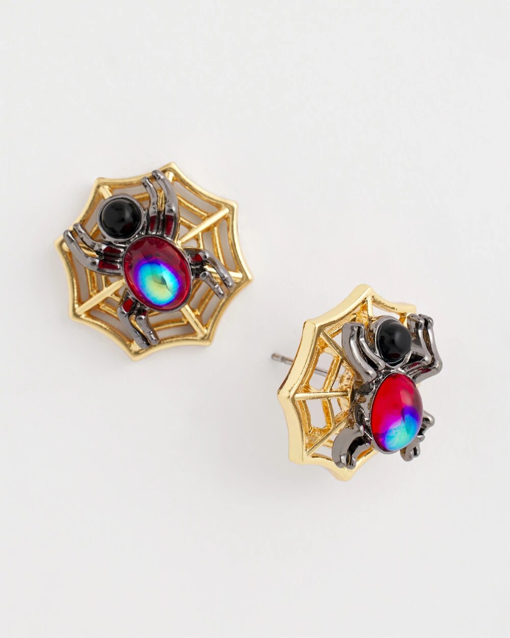 Chico's Spider Web Glitz Earrings ORANGE