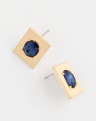 Chico's Blue & Gold Stud Earrings BLUE